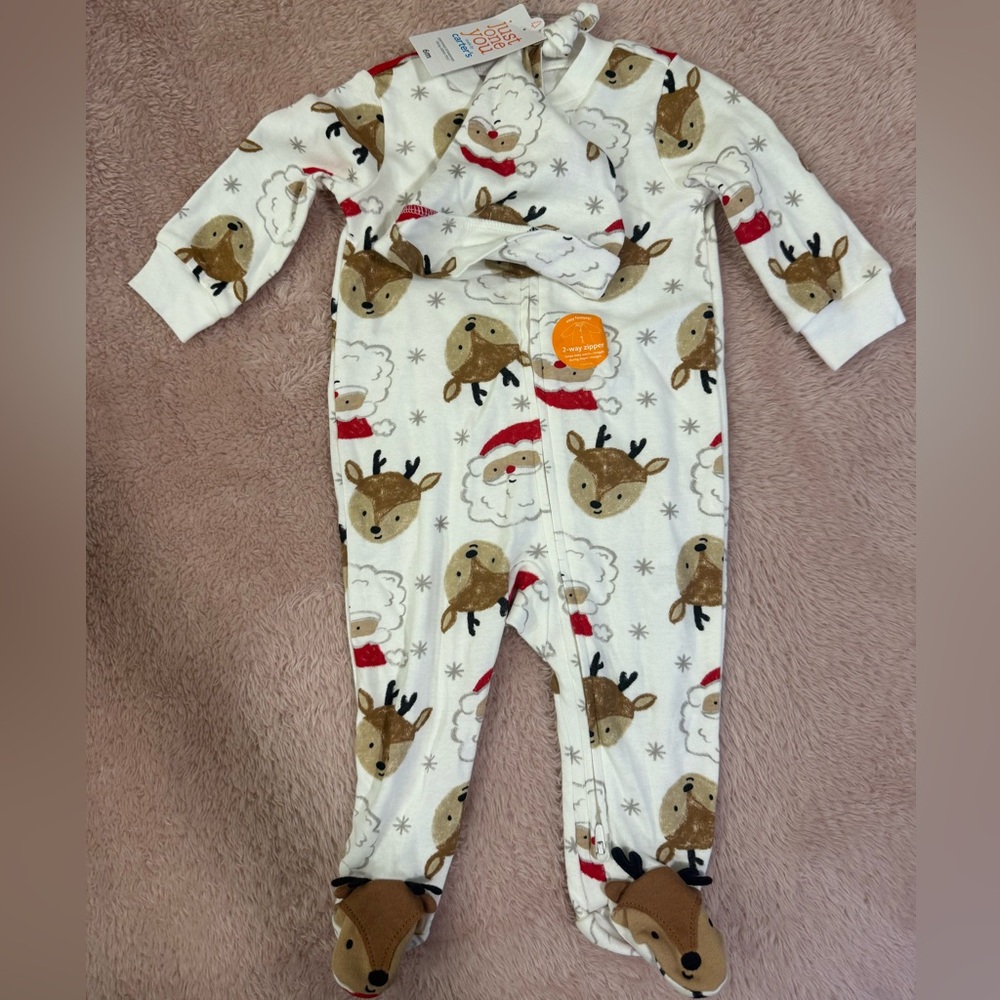 🔴🔴Carters Reindeer and Santa Kids Footie